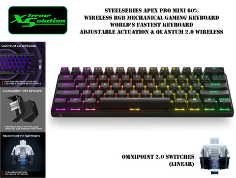 Steelseries APEX Pro Mini 60% Wireless - RGB Mechanical Gaming Keyboard