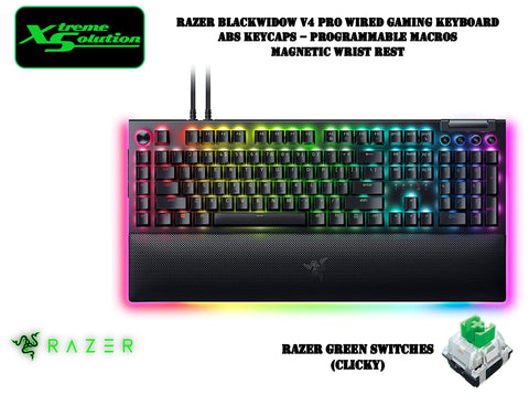 Razer Blackwidow V4 Pro Wired Gaming Keyboard - Green/Yellow Switches