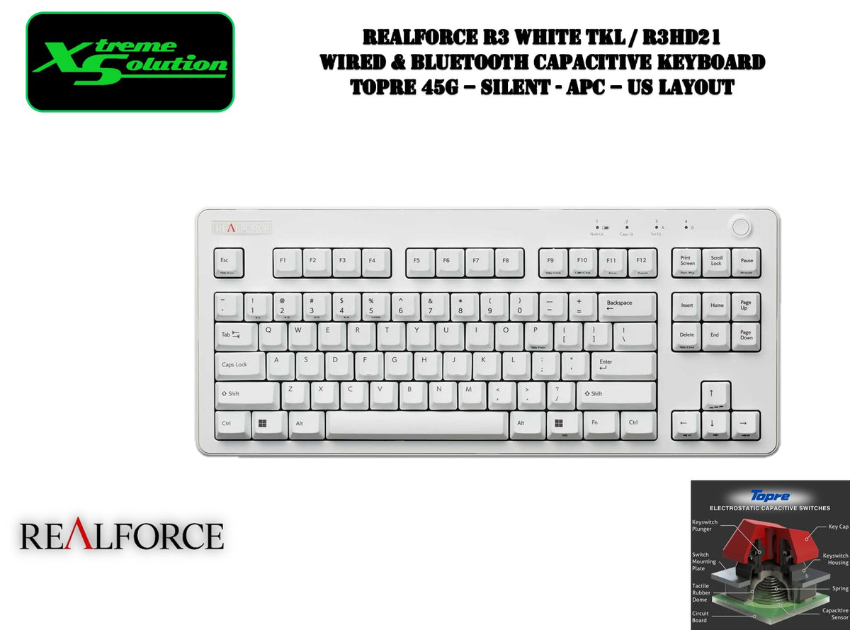 Realforce R3 Tenkeyless - R3HD11 / R3HD21 - Wired & Bluetooth