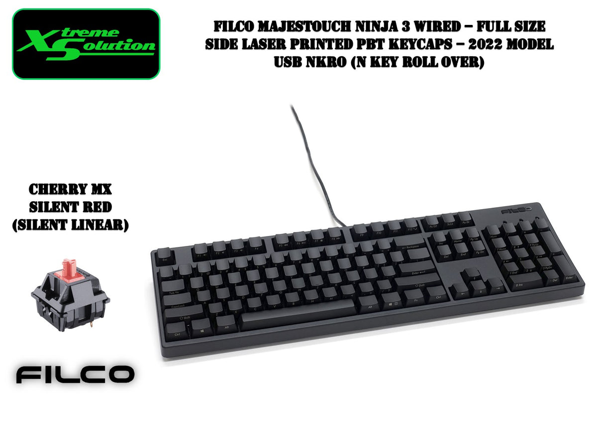 Filco Majestouch 3 Ninja - Wired Full Size 104 Keys | PBT Keycaps