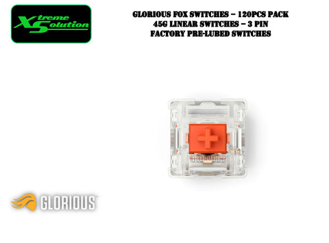 Glorious Fox Switches - 45g Linear Switches | 120Pcs | Pre-Lubed