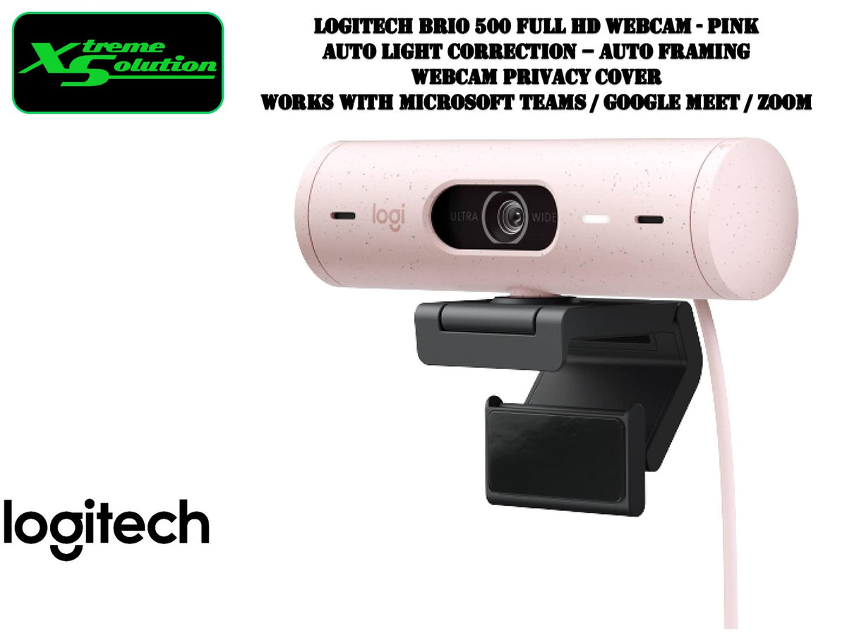 Logitech Brio 500 Full HD Webcam with Auto Light Correction,Show Mode, Dual  Noise Reduction Mics, Webcam Privacy Cover, Works with Microsoft Teams