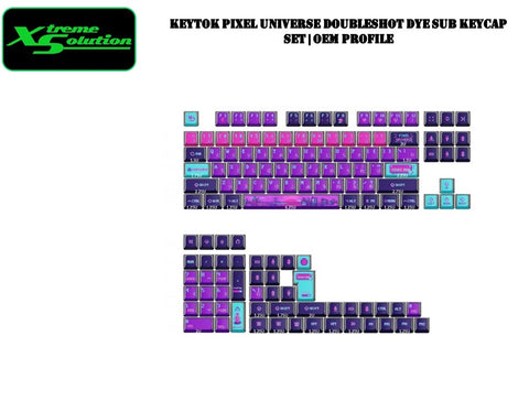 KeyTok Pixel Universe Doubleshot Dye Sub Keycap Set