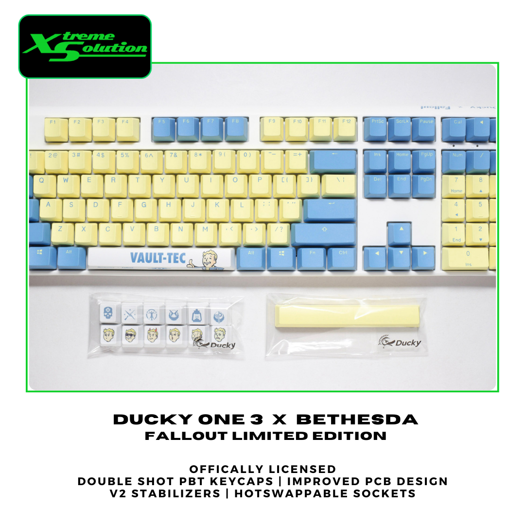 Ducky One 3 x Bethesda Fall-Out Limited Edition Mechanical Keyboard ...
