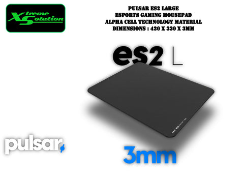 Pulsar ES2 Large | XL eSport Gaming Mousepad - Black - Medium Speed Surface