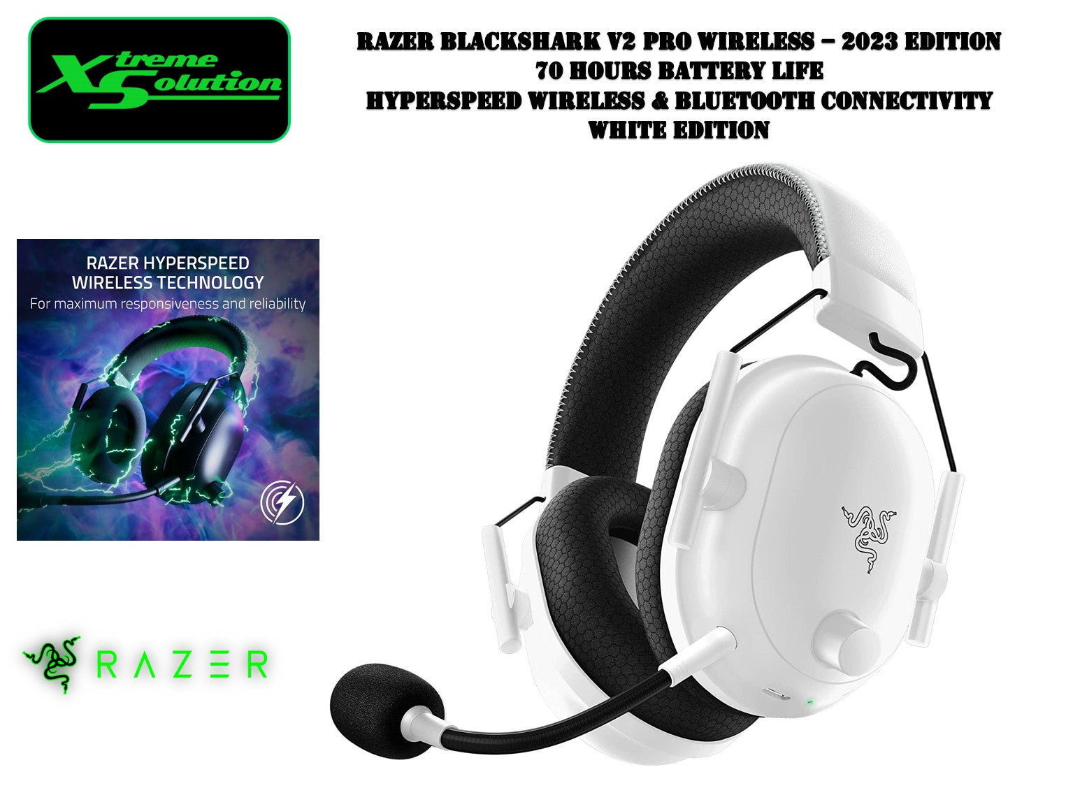 【新品未使用】RazerBLACKSHARK V2ProWHITEEDITION Razer BlackShark V2 Pro (2023) Wireless Gaming Headset - White