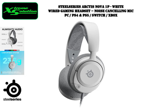 Steelseries Arctis Nova 1P - Wired Gaming Headset (Black / White)