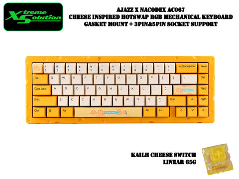 Ajazz x Nacodex AC067 - Cheese Inspired Hotswapable RGB Mechanical Keyboard