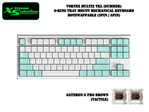 Vortex Multix TKL Summer - O-Ring Tray Mount Hotswappable Mechanical Keyboard