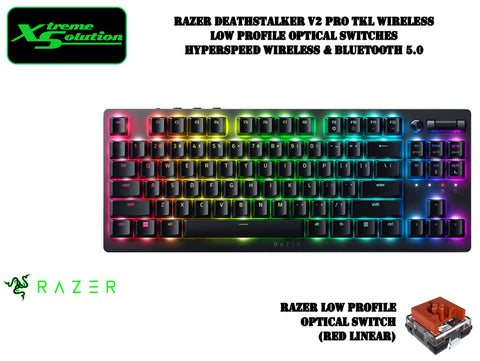 Razer Deathstalker V2 Pro Tenkeyless - Wireless Low Profile Optical Switches Gaming Keyboard