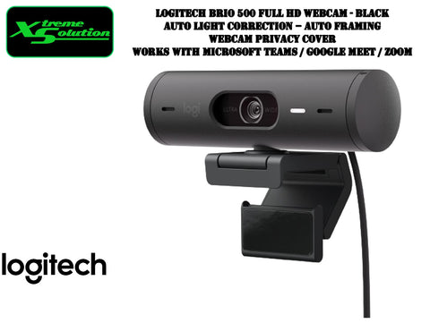 Logitech Brio 500 - Full HD Webcam with Auto Light Correction