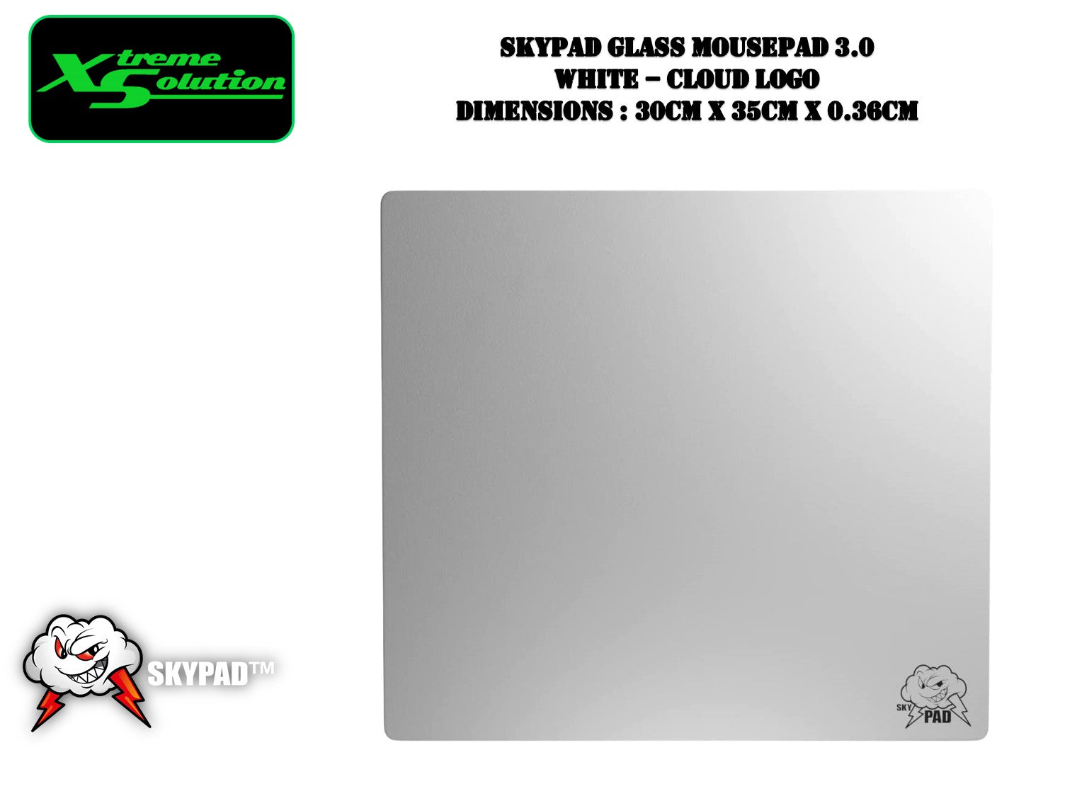 Skypad Glass Mousepad 3.0 | Cloud Logo | Large – XtremeSolution