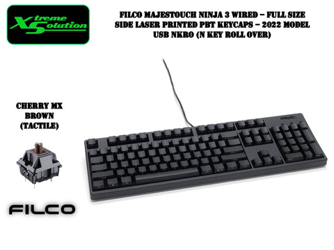 Filco Majestouch 3 Ninja - Wired Full Size 104 Keys | PBT Keycaps | 2022 Model