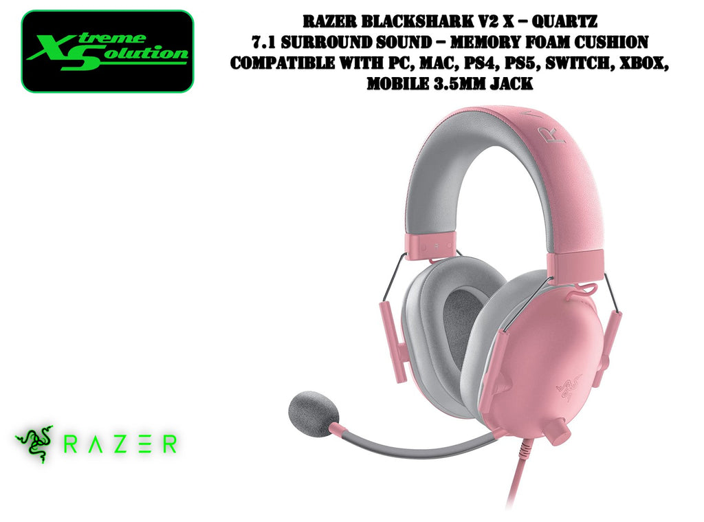 Razer BlackShark V2 X Gaming Headset: 7.1 Surround Sound - 50mm Drivers -  Memory Foam Cushion - for PC, Mac, PS4, PS5, Switch - 3.5mm Audio Jack 