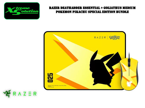 Razer Deathadder Essential + Goliathus Medium - Pokemon Pikachu Special Edition Bundle