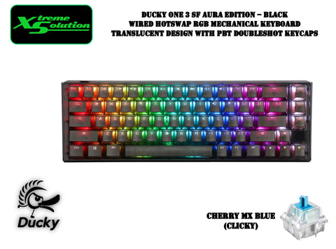 Ducky One 3 SF Aura Edition - Black - Hotswap RGB Mechanical Keyboard
