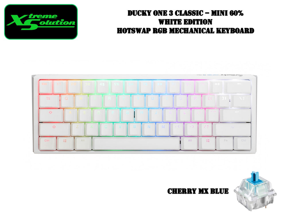 Ducky One 3 Mini - RGB HotSwappable Mechanical Keyboard - Classic Whit ...