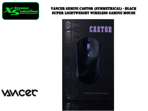 Vancer Gemini Castor (Symmetrical) - Super Lightweight Wireless Gaming Mice (Black/White)