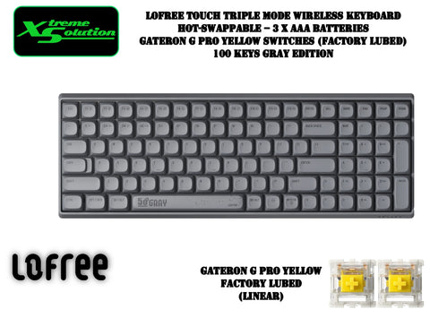 Lofree Touch Triple Mode Wireless Mechanical Keyboard 100% Gray Edition