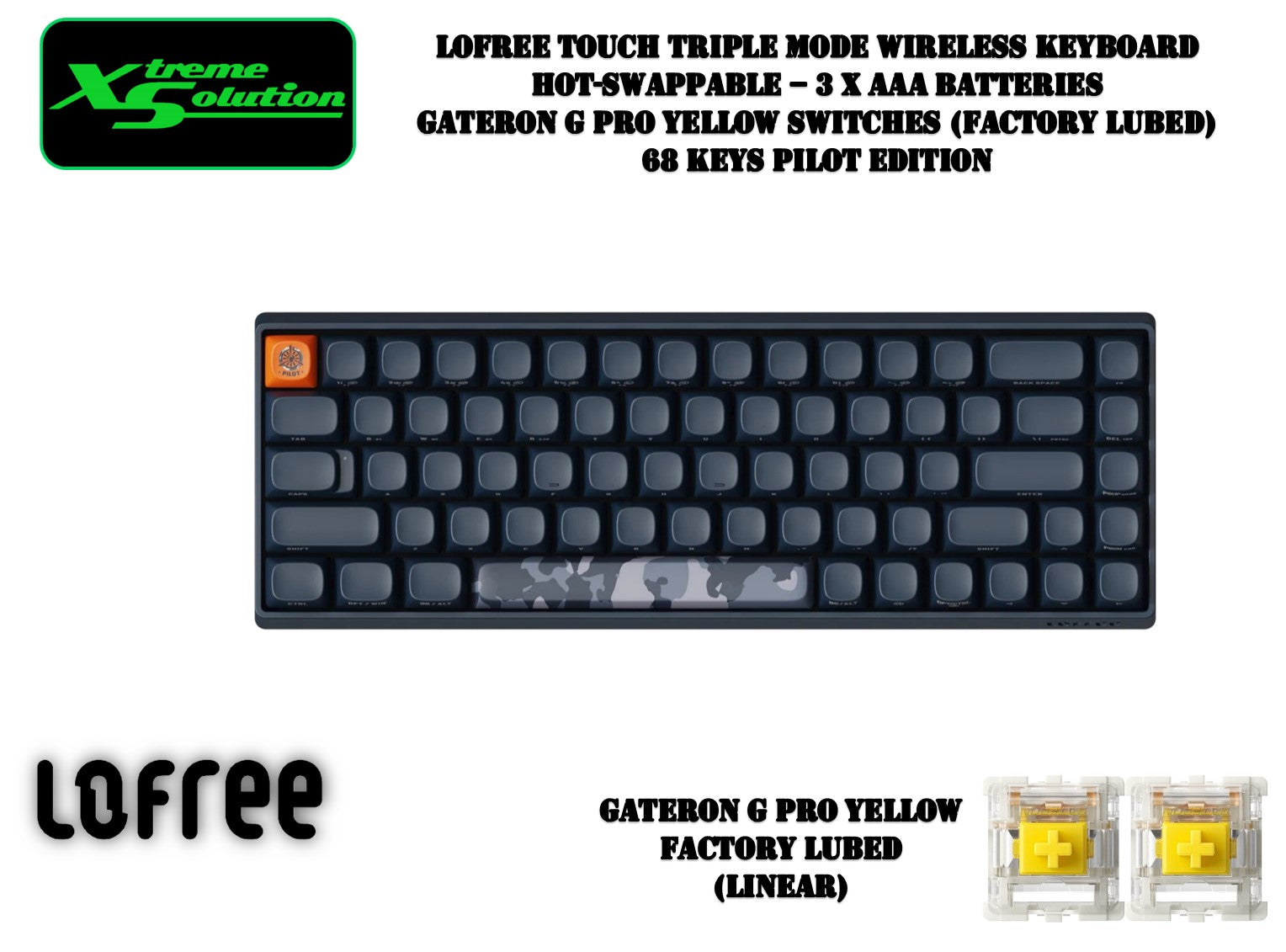 Lofree Touch Triple Mode Wireless Mechanical Keyboard 68% Pilot