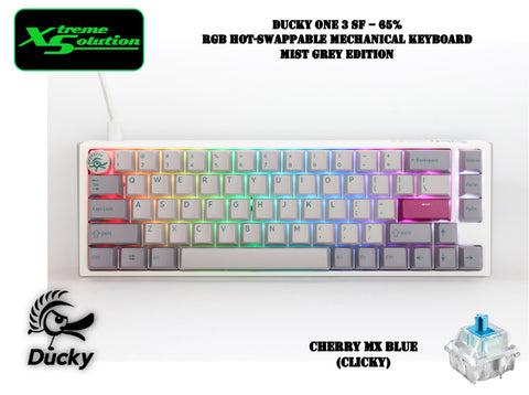 Ducky One 3 SF Mist Grey Edition - RGB Hotswappable Mechanical Keyboard