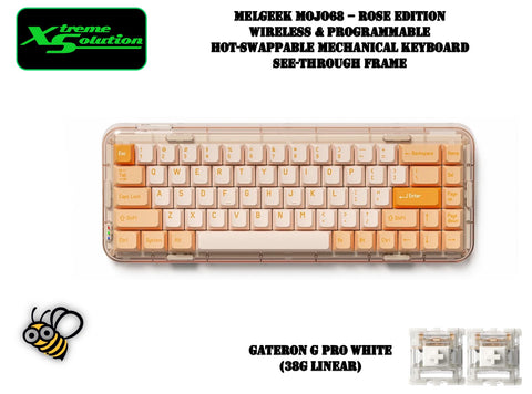 Melgeek Mojo68 - Rose Edition - Wireless & Programmable - Hotswappable Keyboard