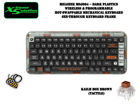 Melgeek Mojo 84 - Dark Plastic Wireless See Through Keyboard (Kailh Box Brown)