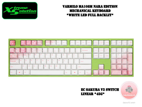 Varmilo MA108 Nara Edition Mechanical Keyboard - White LED Backlit