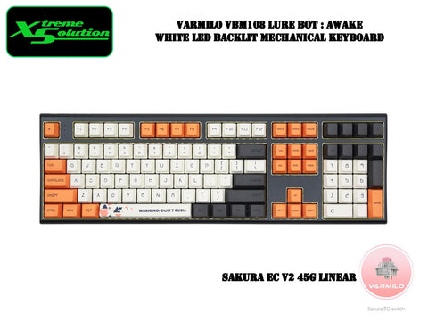 Varmilo VBM108 Lure Bot: Awake Mechanical Keyboard - White LED Backlit
