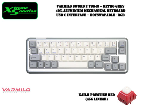 Varmilo All-Mental VSG 49 - Retro Grey 40% Aluminum Mechanical Keyboard