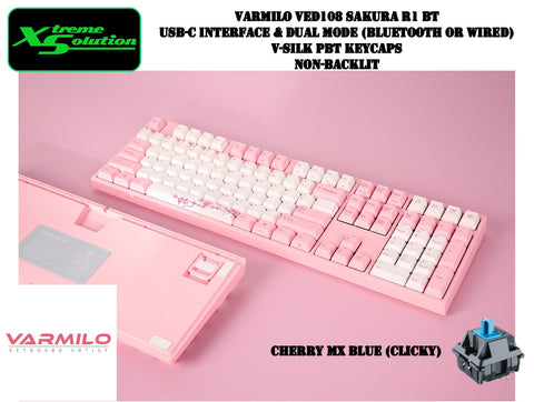 Varmilo VED108 BT Sakura R1 - Wireless Mechanical Keyboard