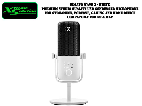 Elgato Wave 3 - White Premium Studio Quality USB Condenser Microphone