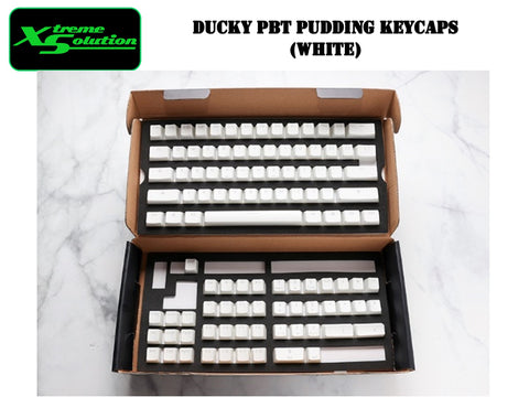 Ducky 108 Keycaps Set PBT Double shot White Pudding