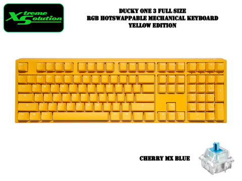 Ducky One 3 Yellow Full Size - RGB Hotswapable Mechanical Keyboard