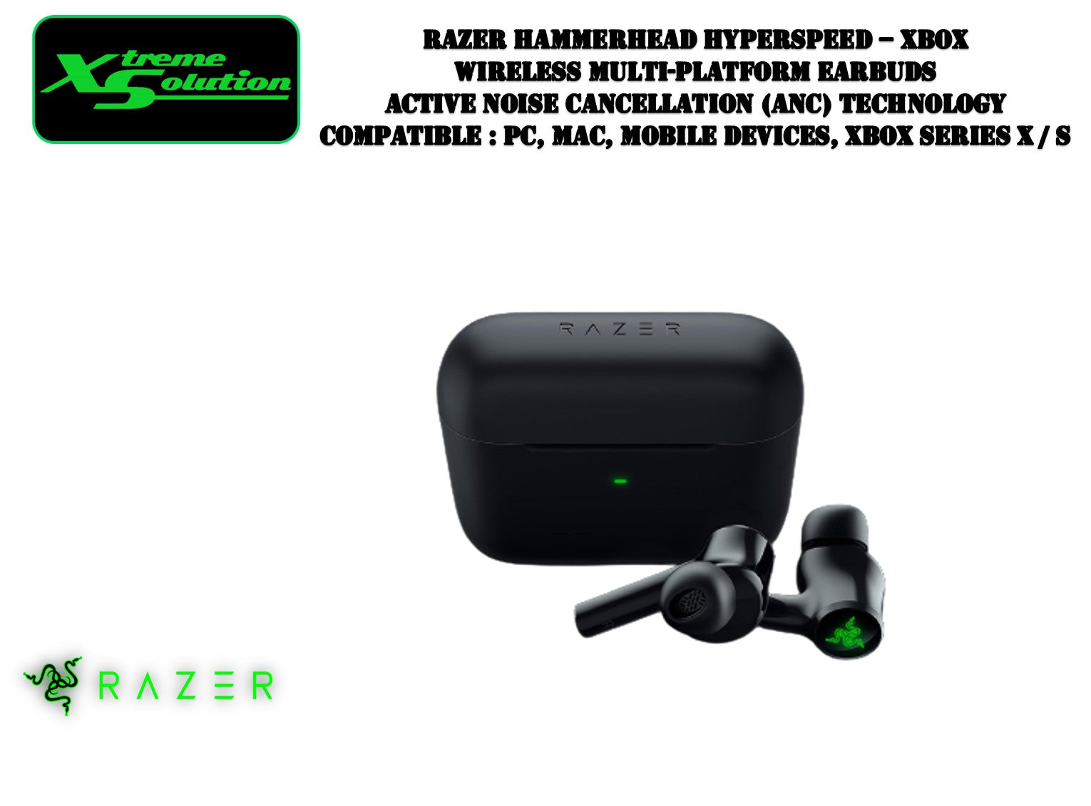 Razer Hammerhead Hyperspeed Xbox - Wireless Multi-Platform Earbuds