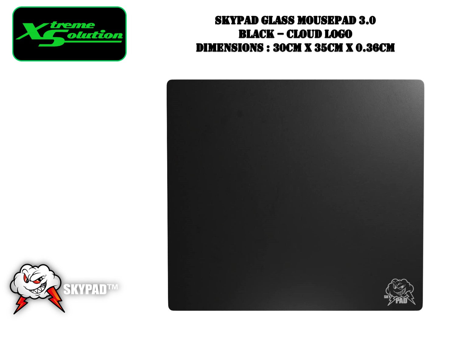 Skypad Glass Mousepad 3.0 | Cloud Logo | Large – XtremeSolution