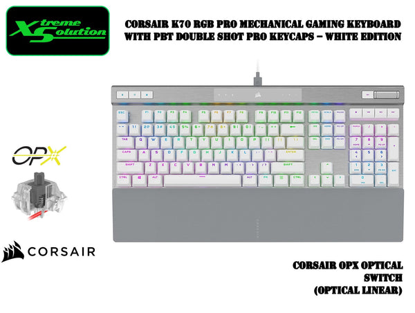 K70 PRO RGB Optical-Mechanical Gaming Keyboard with PBT DOUBLE SHOT PRO  Keycaps — White (FR)