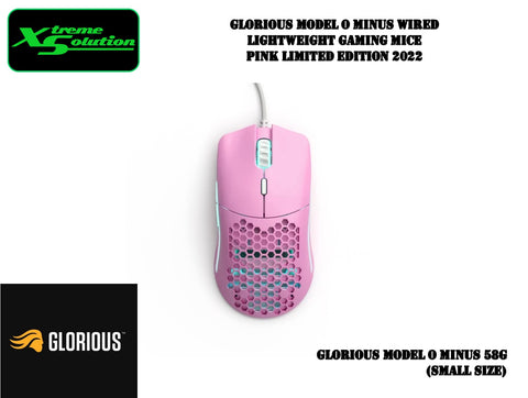Glorious Model O Minus - 58g Wired Lightweight Gaming Mice (Limited Edition Pink 2022)