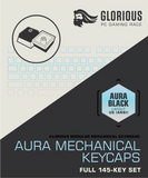 Glorious AURA Keycaps V2 - Doubleshot 145-Key Layout PBT Keycaps