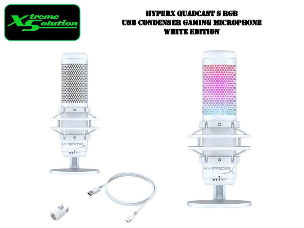 HyperX QuadCast S USB Condenser Gaming Microphone - White