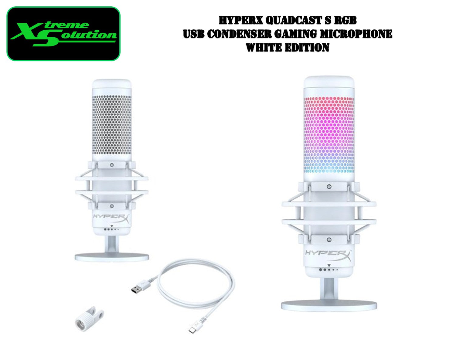 HyperX QuadCast ホワイト Amazon.com: HyperX QuadCast S – RGB USB Condenser Microphone